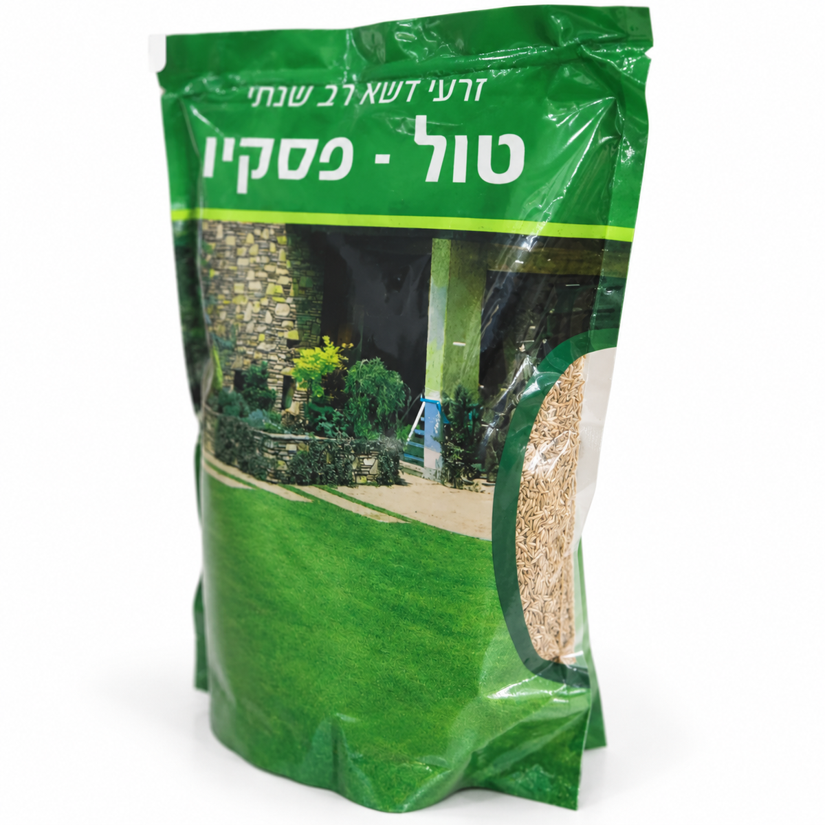 טול פסקיו זרעי דשא רב שנתי – תקריב על רקע לבן