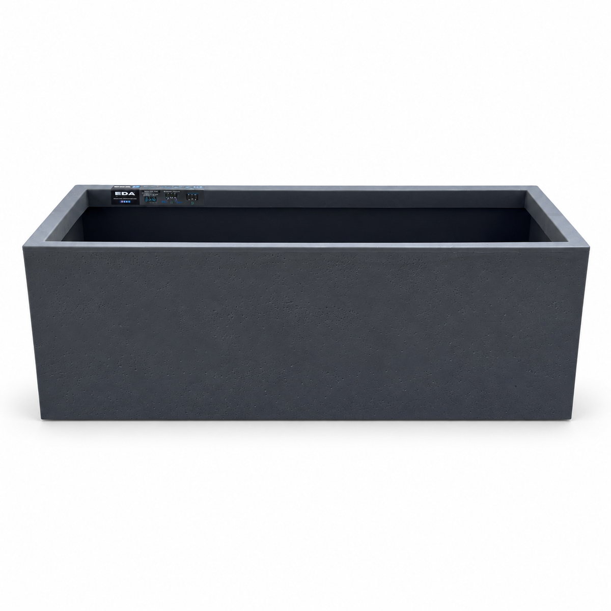 80 cm French planter dark gray speckled studio on white