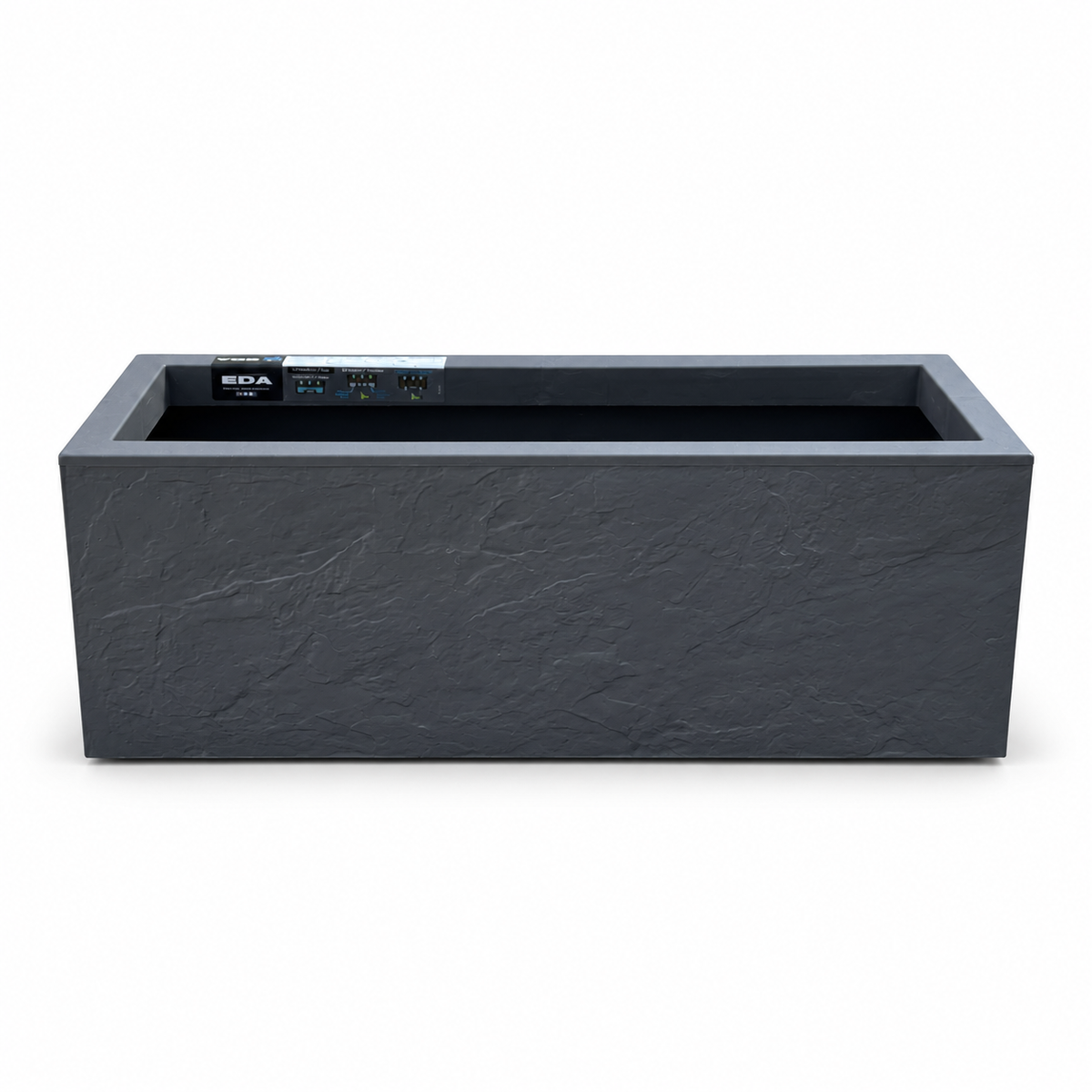 80 cm French planter dark gray textured studio on white