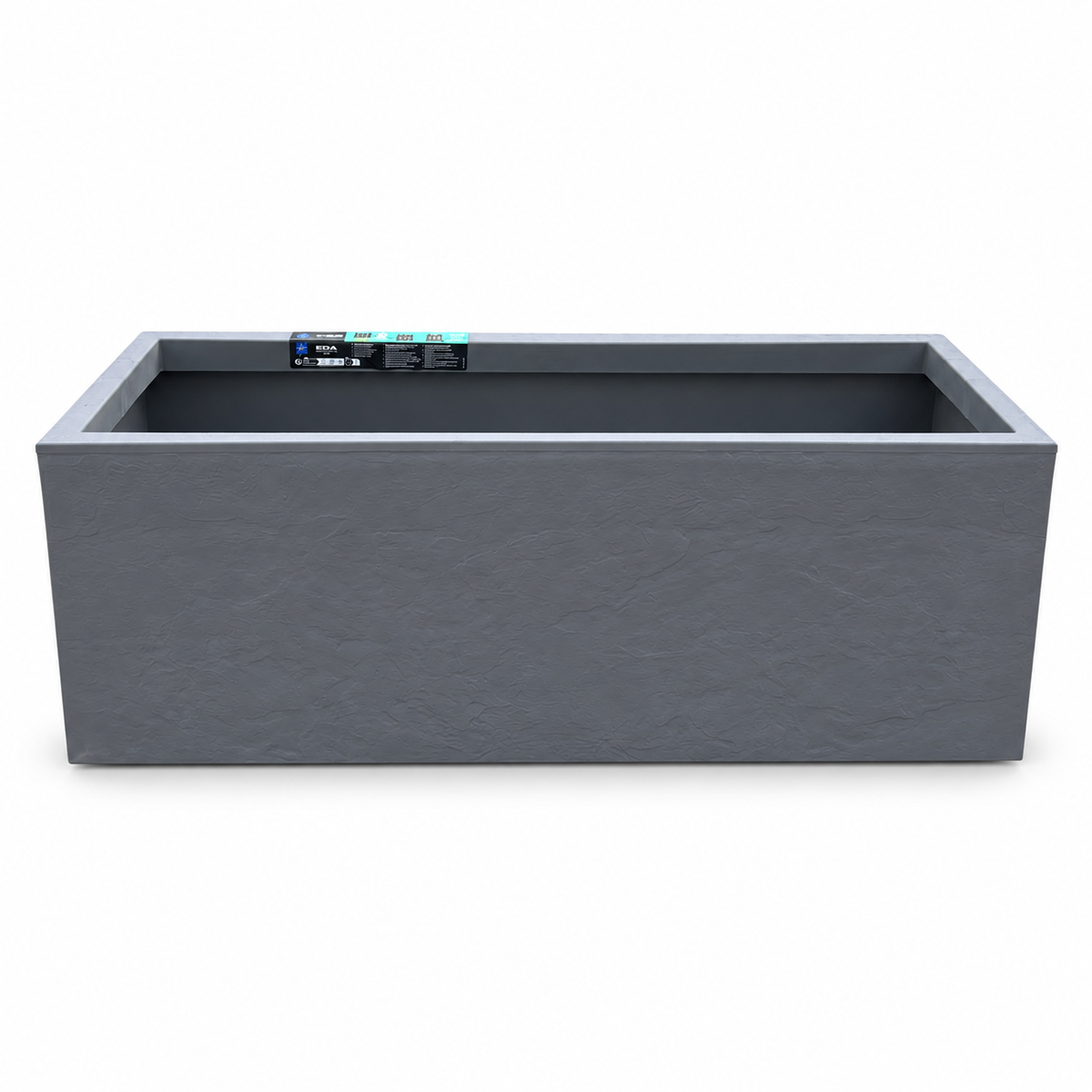 80 cm French planter medium gray stone texture studio on white