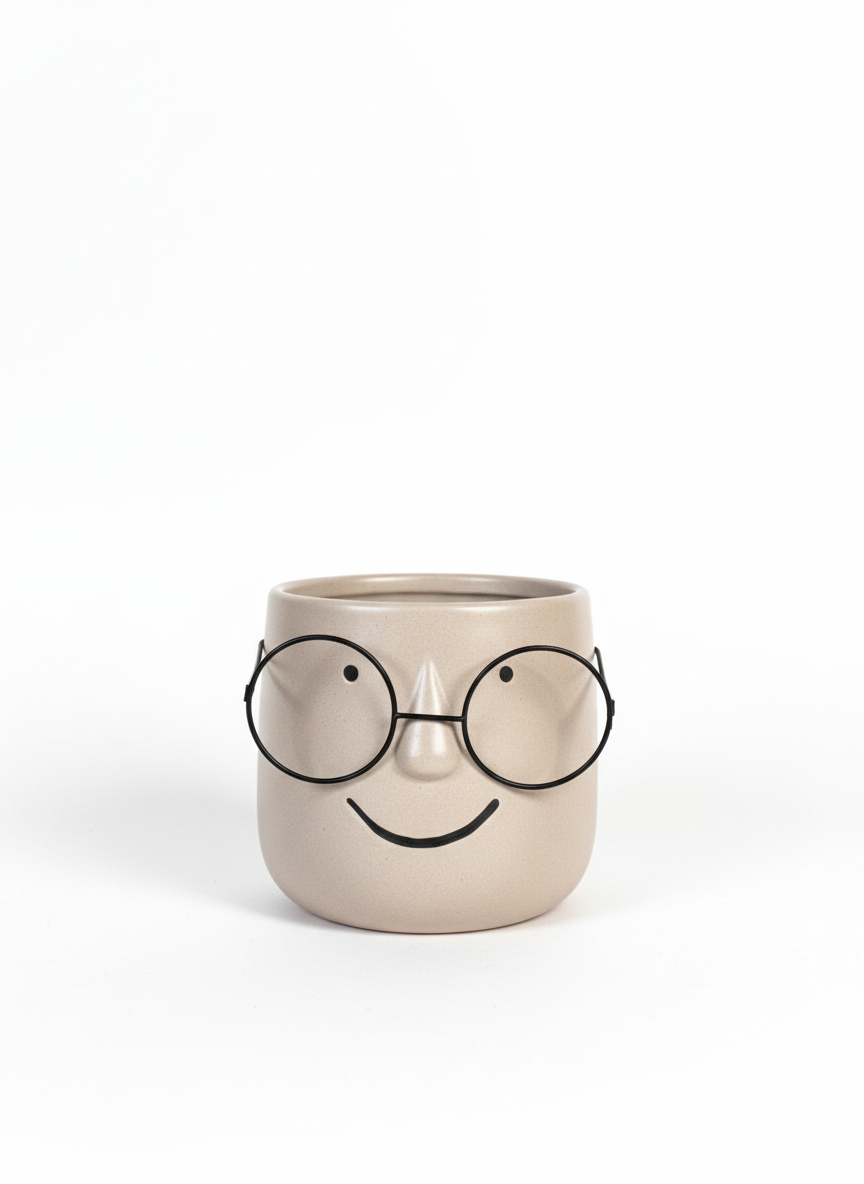 עציץ עם משקפיים