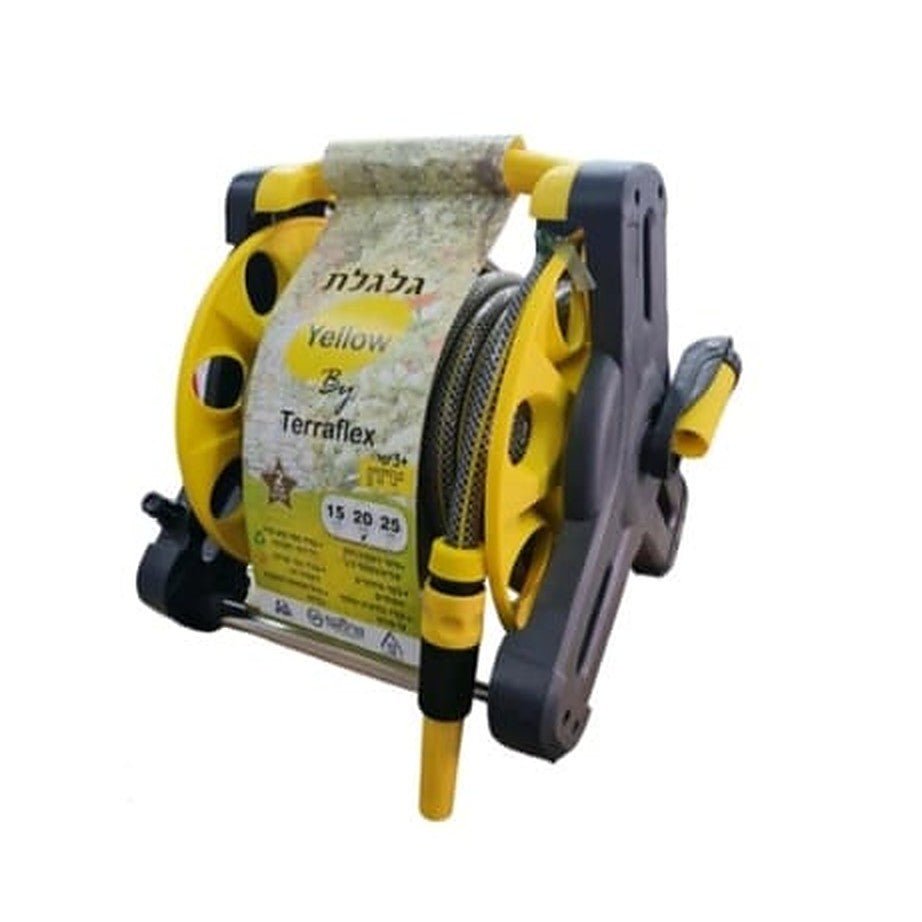 גלגלת השקיה צהובה עם צינור גן 1/2 אינץ' Yellow מבית טרפלקס
