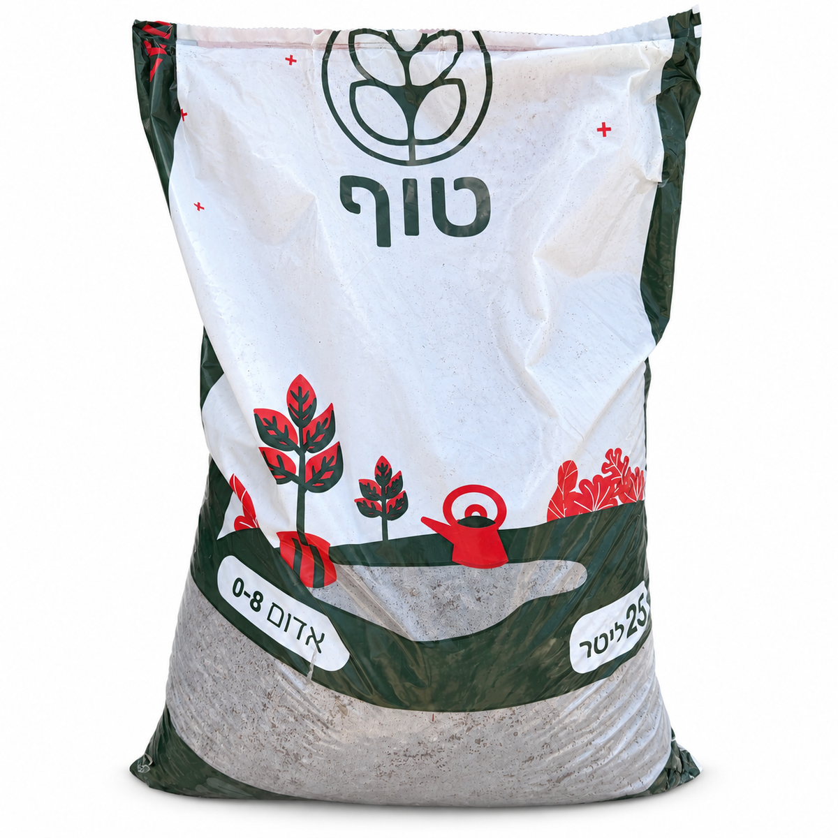 טוף אדום 0-8 מ"מ 25 ליטר – סטודיו על רקע לבן