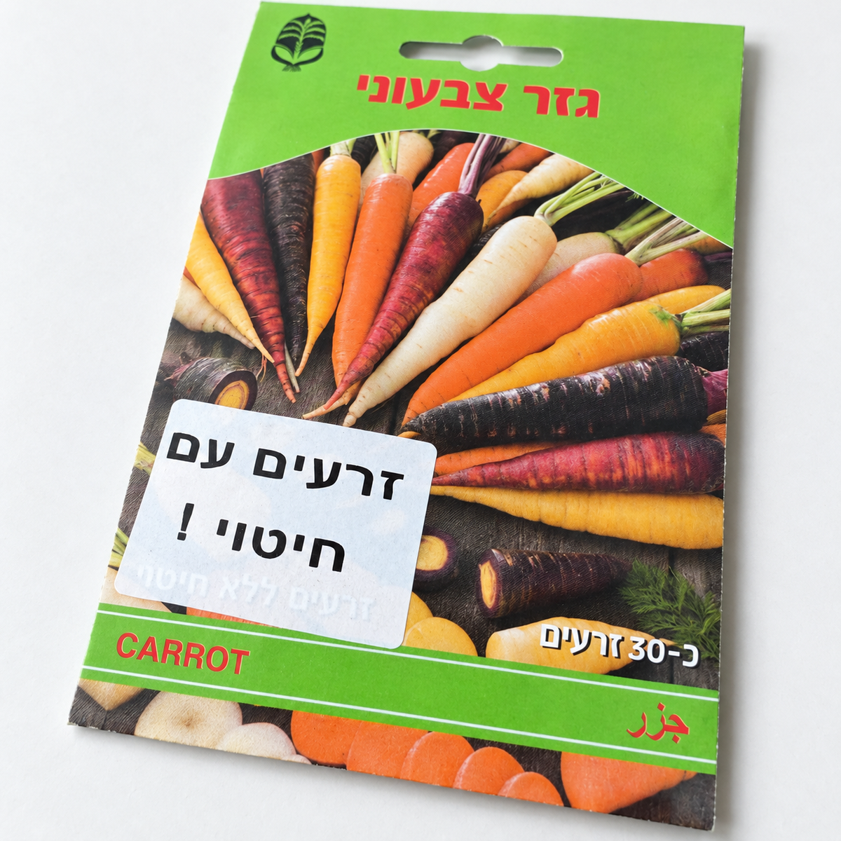 זרעים של גזר צבעוני – תקריב על רקע לבן