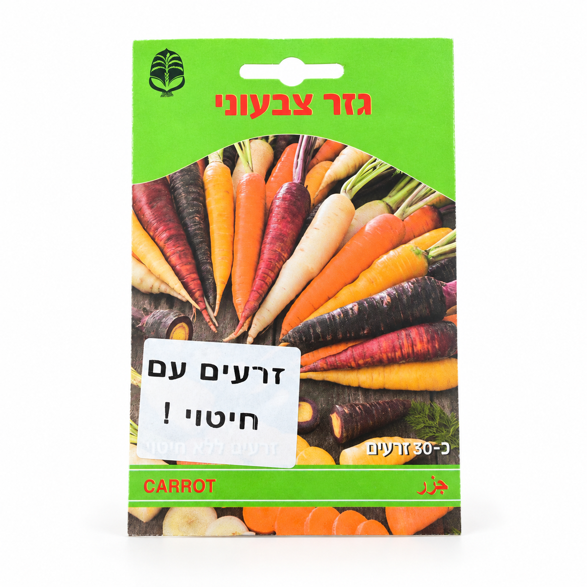 זרעים של גזר צבעוני – סטודיו על רקע לבן